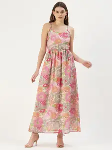 DressBerry Floral Printed Shoulder Strap Maxi Dress
