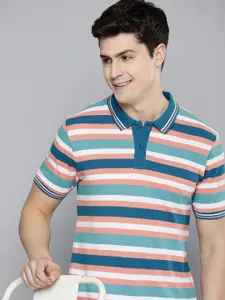 HERE&NOW Striped Polo Collar T-shirt