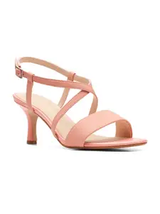 Clarks Leather Stiletto Sandals With Buckles Heels