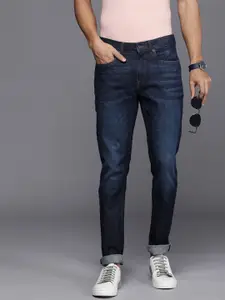 Louis Philippe Jeans Men Tapered Fit Low-Rise Light Fade Stretchable Jeans