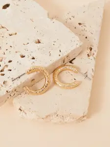 Accessorize Classic Textured Tube Half Hoop Earrings