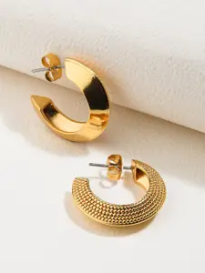 Accessorize Real Gold Plated Grecian Etched Hoop Earrings