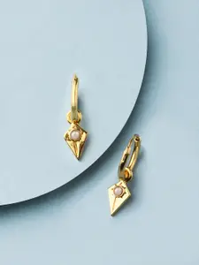 Accessorize London Women 14K Gold Plated Z Birthstone Triangle Hoops Earrings