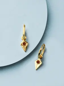 Accessorize London Women 14K Gold Plated Z Star Chain Hoops Earrings