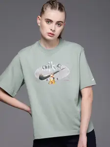 Nike Women Printed Pure Cotton Boxy T-shirt