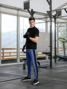Van Heusen Men Active Fit Solid Track Pants With Side Paneled Detail