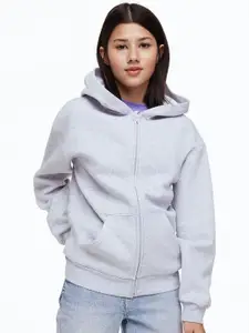H&M Girls Oversized Zip-Through Hoodie
