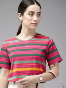Van Heusen Woman Striped Pure Cotton Round Neck T-shirt