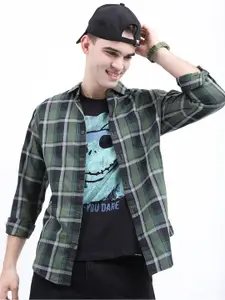 HIGHLANDER Men Cotton Tartan Checks Checked Casual Shirt