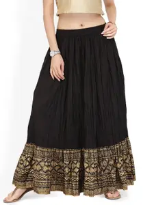 Varanga Black  Gold Pure Cotton Skirt