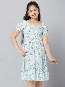 Stylo Bug Stylo Bug Girls Floral Printed A-Line Pure Cotton Dress