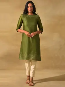 W The Folksong Collection Bandhani Mirror Work Kurta