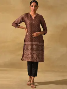 W The Folksong Collection Ethnic Motifs Printed Kurta