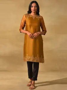 W The Folksong Bandhani Printed Mirror Work Kurta