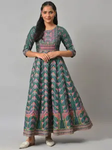 W Ethnic Motifs Printed Maxi Ethnic Dress