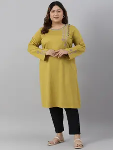 W Women Plus Size Ethnic Motifs Yoke Design Acrylic Kurta