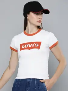 Levis Brand Logo Printed Pure Cotton Casual T-shirt