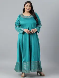 W Plus Size Embroidered Ethnic Maxi Ethnic Dress