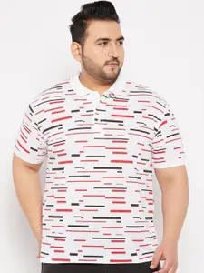 THE MILLION CLUB Men Plus Size Printed Polo Collar Cotton T-shirt
