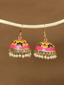 OOMPH Women Gold-Plated Dome Shaped Jhumkas Earrings