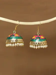 OOMPH Gold Plated Dome Shaped Jhumkas Earrings