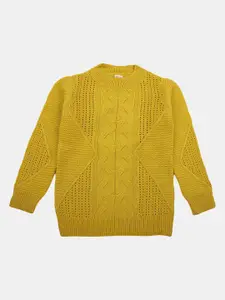 V-Mart Girls Cable Knit Pullover Wool Sweater