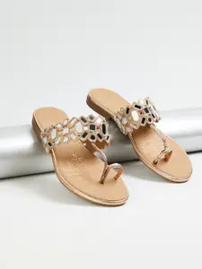 Melange by Lifestyle Women Embellished Ethnic One Toe Flats