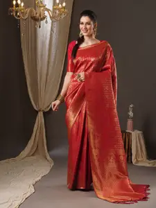 Anouk Woven Design Zari Silk Blend Kanjeevaram Saree
