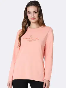 Van Heusen Women Reality Full Sleeve Round Neck Lounge T-Shirt