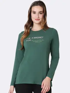 Van Heusen Printed Full Sleeves Round Neck Lounge T-Shirt