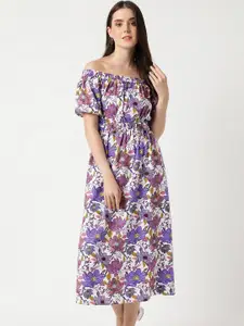 Marks & Spencer Floral Off-Shoulder Midi Dress