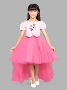 Pink Chick Girls Embellished Fit and Flare Dress