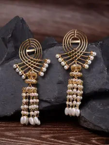Saraf RS Jewellery Gold-Plated Contemporary Drop Earrings