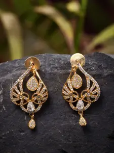 Saraf RS Jewellery Gold-Plated Classic Drop Earrings