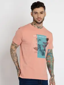 Status Quo Men Printed Round Neck Cotton T-shirt
