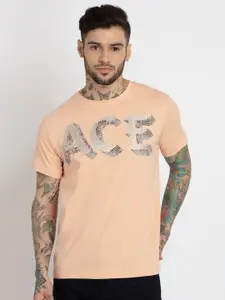 Status Quo Men Printed Round Neck Cotton T-shirt