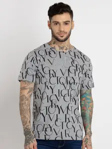 Status Quo Men Printed Round Neck Cotton T-shirt