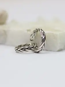 Arte jewels Set of 2 925 Silver Oxidized Adjustable Toe Rings