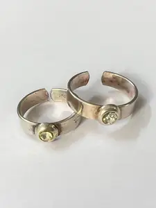 Arte jewels Pack of 2 Silver Adjustable Toe Rings