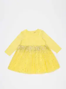 H By Hamleys Girls Embellished Pinafore Cotton Dress With T-Shirt