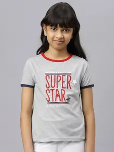 Beverly Hills Polo Club Girls Typography Printed Cotton T-shirt