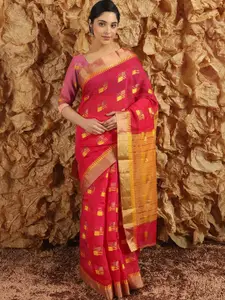 Leeza Store Woven Design Silk Blend Banarasi Saree