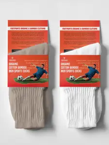 FOOTPRINTS Men Pack Of 2 Footprints Anti-Odour & Bamboo Organic Cotton Sport Socks