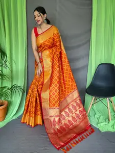 KARAGIRI Woven Design Zari Silk Blend Patola Saree