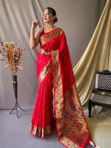 KARAGIRI Woven Design Zari Silk Blend Paithani Saree