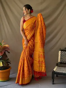 KARAGIRI Woven Design Zari Silk Blend Patola Saree