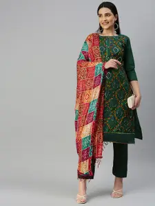 KALINI Embroidered Pure Cotton Unstitched Dress Material