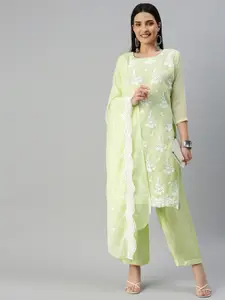 KALINI Embroidered Silk Georgette Unstitched Dress Material