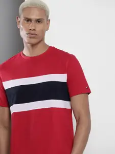 Tommy Hilfiger Men Striped Pure Cotton T-shirt