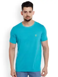 MACK JONNEY MACK Men Blue Solid T-shirt